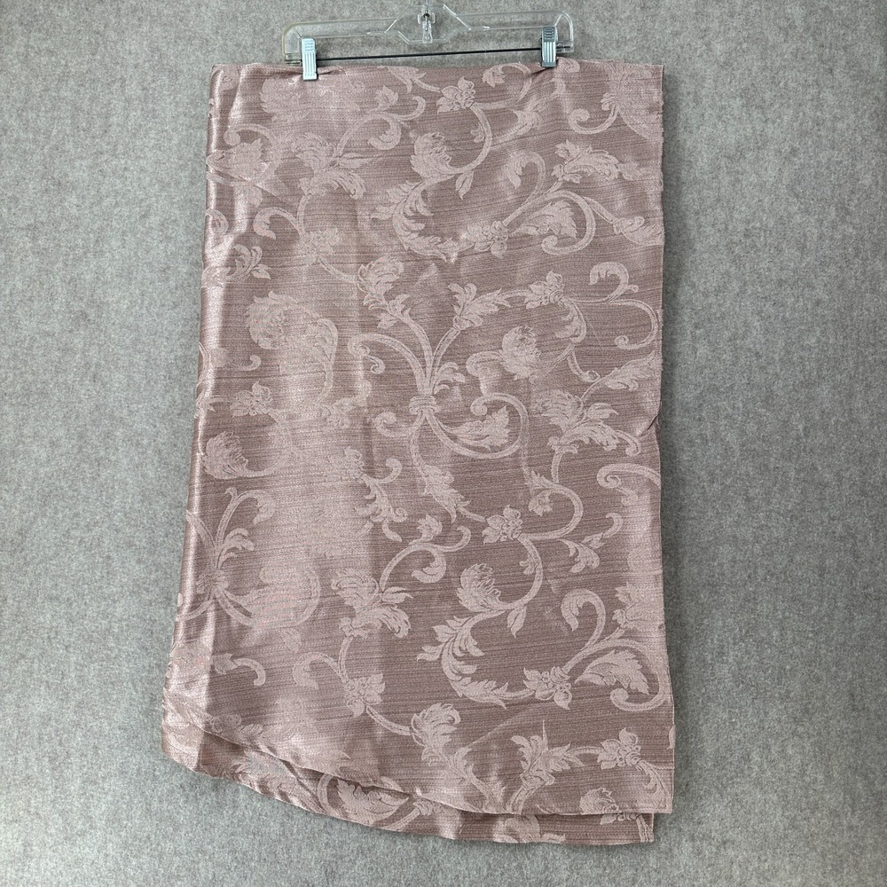 Damask scroll Pink tablecloth Round‎ Holiday table cover cotton blend 86"